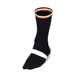 <b>Men's</b> Black Crew <b>Socks</b> With Orange <b>Yellow</b> Stripe Knitted Regular Fit Solid Pattern Sports <b>Socks</b> Custom Bamboo <b>Men</b> <b>Socks</b> OEM <b>men</b>. - Product Image 3