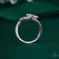 Anillo de Compromiso y Boda de Lujo con Diamante Cultivado en Laboratorio en Forma de Pera Marquise, Engaste de Bisel Toi Et Moi Bypass, Chapado en Oro de 14K, Certificado IGI