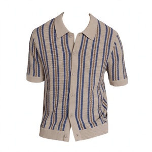 Camisa Casual de Manga Corta Tejida para Hombre, Cuello Camisero, Verano, Exportación desde BD - Product Image 1