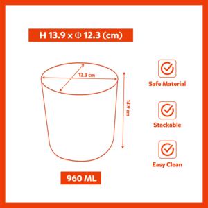 Stackable Reusable Waterproof 960ml Clear Plastic Food Storage Box Heavy Duty <b>Takeaway</b> Tub Commercial B2B Fast Food Restaurant - Product Image 2
