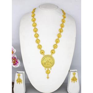 Collar con pendientes conjunto de joyas chapado en oro de latón puro de alta calidad UAE Dubai collar diseño collar conjunto de joyas - Product Image 3