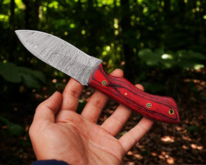 Cuchillo de Caza de Acero de Damasco al por Mayor con Mango de Madera para Supervivencia al Aire Libre, Camping, Pesca, Cuchillos de Caza con Hoja de Acero de Damasco - Product Image 2