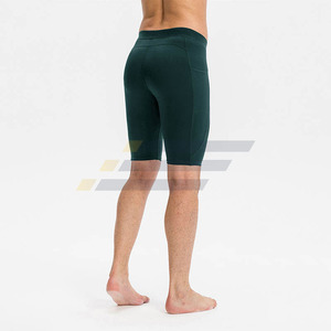 Shorts de compression pour hommes les plus vendus, sur mesure, respirants, séchage rapide, pour la gym et le sport, motif uni, taille haute élastique - Product Image 2