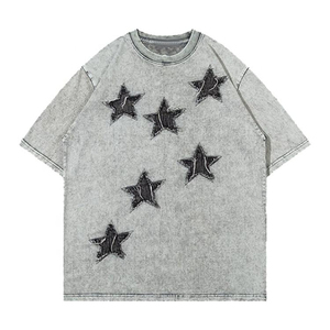 Men Acid <b>Wash</b> Streetwear T Shirt Hip Hop Cotton Vintage Style Custom Logo Printed Washed T Shirts Wholesale Supplier - Product Image 1