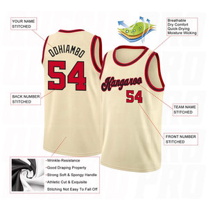 Camiseta de Baloncesto Personalizada, Cuello Redondo, Tejido de Punto Acanalado, Color Rojo y Negro, Premium, Transpirable, de Secado Rápido, Sin Mangas - Product Image 6