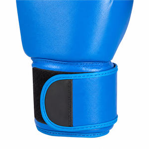 Gants de boxe en cuir synthétique bleu MFI, taille S, 12 oz, avec sangle de poignet à fermeture auto-agrippante, paire d'entraînement - Product Image 4