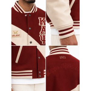 Chaqueta universitaria personalizada para hombre de lana, melton y cuero de cordero, estilo streetwear, marca privada, OEM, para fraternidad, tipo Letterman, de primavera, de lana peinada - Product Image 4
