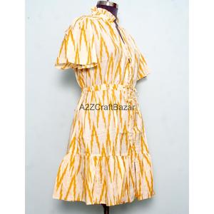 Robe 100% coton à manches courtes pour femmes, conçue pour des sorties simples et élégantes, avec un tissu doux et un style moderne et chic. - Product Image 5