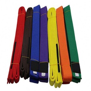 High Quality 100% Cotton & Spandex/Polyester 200GSM Stretch Brazilian Jujitsu Belt Custom Logo BJJ Training Equipment Unisex - Product Image 6