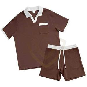 Ensemble décontracté pour homme, nouveau design, été, coton écologique, prix raisonnable, polo et short - Product Image 1