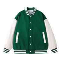 Veste de baseball de haute qualité avec broderie en chenille, col montant, style universitaire pour hommes