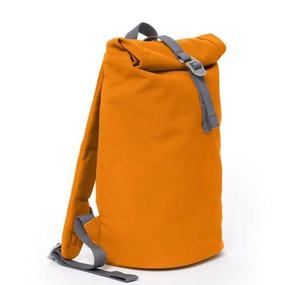 Minimalist <b>Canvas</b> <b>Roll</b> Top Backpack Orange Unisex Lightweight Daily Use Softback Hasps Closure - Product Image 4