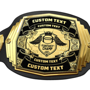 Custom Fantasy Football Championship Belt with Personalized Text & Design Premium Quality Black Gold Belt Tournaments Collectors - Product Image 5