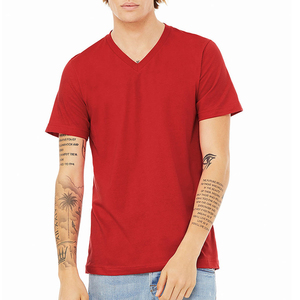 T-shirt noir à col en V pour homme avec logo personnalisé, design graphique, mode estivale, 100% coton, manches courtes, pour l'été - Product Image 4