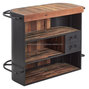 Mueble de Bar Moderno de Madera Maciza, Aparador con 2 Puertas, Almacenamiento de Lujo Hecho a Mano, Muebles para Sala de Estar de Rajasthan GWE248 - Product Image 3