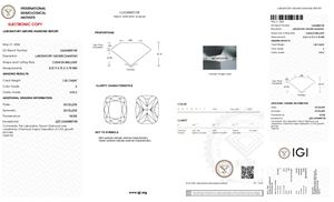 CVD Lab Grown Diamond <b>Cushion</b> Cut 1.50 Carat E Color VVS2 Clarity with IGI Certificate for <b>Personalized</b> Ring Design - Product Image 2