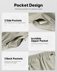 Shorts de sport pour hommes, durables, légers, respirants, écologiques, séchage rapide, couleur unie, performance, course à pied, randonnée - Product Image 5