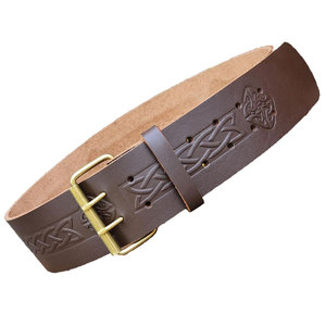 Cinturón de Cuero 100% de Alta Calidad para Vestido Tradicional Escocés de las Tierras Altas, con Nudo Celta, Color Marrón, Venta al por Mayor, OEM, ODM - Product Image 4