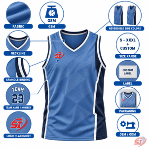 เสื้อบาสเก็ตบอลแบบกลับด้านได้สำหรับผู้ชาย เสื้อผ้าสำหรับฝึกซ้อมทีมแบบตาข่ายระดับพรีเมียม - Product Image 6