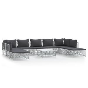 Ensemble de salon de jardin en tissu tissé blanc avec structure en acier thermolaqué et matériau Textilene durable - Product Image 2