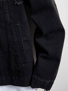 <b>Men's</b> Classic Denim <b>Jacket</b> Regular Fit Turn-down Collar Solid Color Cotton Washed Casual Autumn Style - Product Image 4