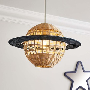 Cloud rattan pendant shade natural fiber lampshade <b>light</b> <b>cover</b> children ceiling <b>lights</b> for sale - Product Image 2