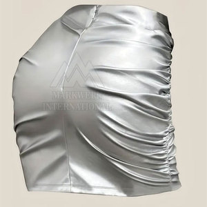 Falda Larga de Cuero Genuino para Mujer, Diseño Personalizado, Cintura Alta, Directo de Fábrica - Product Image 2