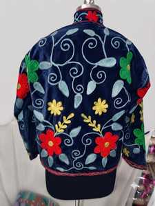 Handmade <b>Navy</b> Blue Suzani Jacket <b>Women</b> Embroidered Cotton <b>Coat</b> Vintage Boho Floral Jacket Traditional Uzbek Style Suzani JACKET - Product Image 4