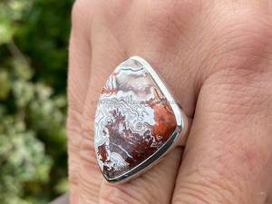 925 argent Sterling classique grande bague pour femme dentelle folle agate pierre précieuse pour fiançailles de mariage ou cadeau de fête - Product Image 3