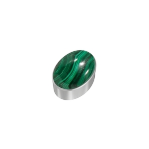 Premium Silver Plated Stainless Steel 925 Silver Classic Slider Malachite Mix Shapes Spring <b>Lock</b> <b>Cable</b> Chain Bezel Setting Gift - Product Image 3