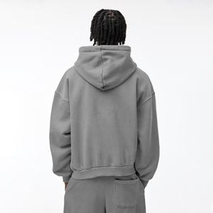 Chándal de lavado ácido para hombre de algodón 100%, conjunto de Jogger transpirable de dos piezas, chándal lavado en la calle con ajuste cómodo - Product Image 4