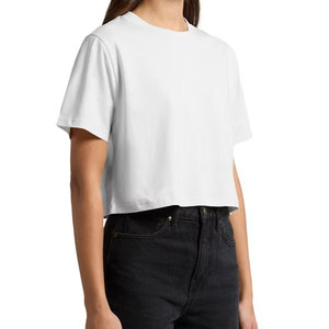T-shirt court classique minimaliste pour femme, à manches courtes et col rond, modèle uni basique décontracté - Product Image 6