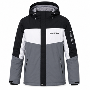 Custom Winter Ski <b>Jacket</b> Waterproof Windproof Hooded Snowboard Grey <b>White</b> <b>Jacket</b> Outdoor Sports <b>Puffer</b> <b>Jacket</b> Manufacturer - Product Image 1