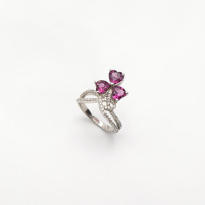 Sparkling Rhodolite <b>Garnet</b> Heart <b>Ring</b> 6MM Elegant Womens Gemstone Fashion Jewelry Collection Set For Women - Product Image 3