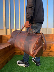กระเป๋าเดินทางหนังแท้แบบกําหนดเอง Unisex สุดหรูวีคเอนด์กระเป๋าเดินทางกระเป๋าเดินทางค้างคืน - Product Image 4