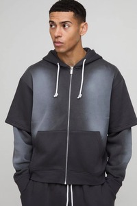 Conjuntos de Sudadera con Capucha y Pantalones Cortos para Hombre, de Secado Rápido, Personalizados, Casuales, Transpirables, de Manga Larga, Tejido de Rizo, 100% Algodón, para Invierno - Product Image 2