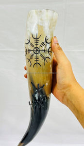 เขาสัตว์สำหรับดื่มคุณภาพดีที่สุด ทำด้วยมือแบบไวกิ้ง เขาสัตว์สำหรับดื่มแบบธรรมชาติ ใช้ตกแต่ง - Product Image 4