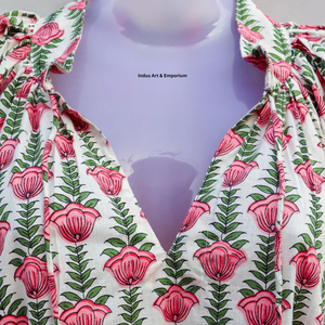 Beautiful floral Cotton Block Printed dress Dress For Casual wear Hand Block Printed Dress - Product Image 2