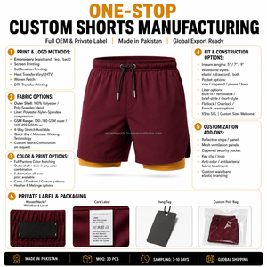 Custom Woven Label <b>Layered</b> Workout Shorts Quick Dry Polyester Built In Compression Shorts Elastic Waistband With Running New - Product Image 3