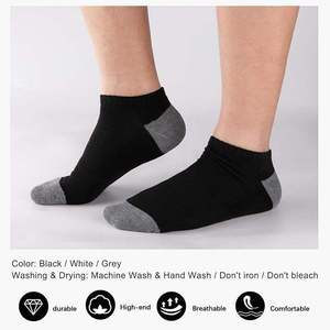 Wholesale Men's Short <b>Socks</b> <b>Breathable</b> Crew Polyester/ Cotton Material - Men <b>Socks</b> Lowest - Product Image 1
