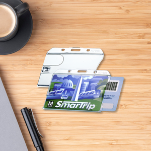 Two Cards Available Crystal Clear Horizontal Credit Card <b>ID</b> Badge <b>Holders</b> - Product Image 1