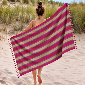Toalla Kikoy Promocional Súper Absorbente, Toallas Kikoy con Hermoso Diseño de Rayas Teñidas con Hilo, para Exportadores de Grandes Cantidades en India. - Product Image 1