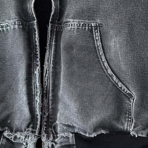 Vente en gros de sweats à capuche personnalisés, coupe classique, hiver, en polaire numérique, à carreaux, respirants, 500 grammes, denim, streetwear, techwear, OEM, marque privée - Product Image 4