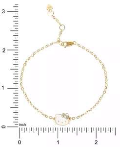 <b>Hello</b> <b>Kitty</b> Diamond Accent & Enamel Link <b>Bracelet</b> in 10k Gold | Macy's - Product Image 3
