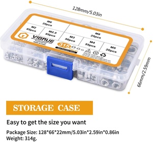 M2 M2.5 M3 M4 M5 M6 M8 <span class=keywords><strong>Nuts</strong></span> Hot Bán 304 thép không gỉ <span class=keywords><strong>Nuts</strong></span> <span class=keywords><strong>Hex</strong></span> <span class=keywords><strong>Nuts</strong></span> Assortment Kit - Product Image 3
