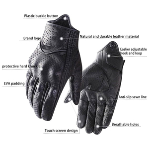 Gants de moto en cuir premium pour hommes, protection pour motards de rue, gants en gel pour motards, sur mesure, dernière arrivée - Product Image 3