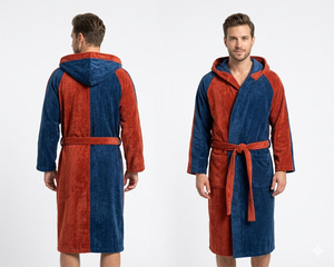 Peignoir de sport de luxe multicolore en coton 100% à poils coupés, unisexe, avec logo, idéal pour les clubs de fitness, les gymnases et la boxe. - Product Image 1
