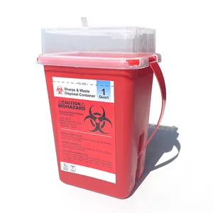 China Factory Direct Supply Square Plastic Multi-sized Medical Box Sharp Container Biohazard Needle Disposal Container