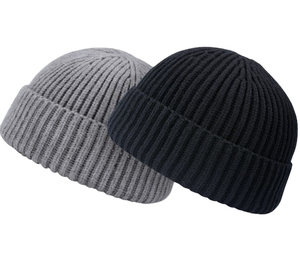 Gorro Unisex de Acrílico Negro Sólido, Cálido para Invierno, Casual, para Exteriores, Adulto, 58-60CM de Circunferencia de Cabeza, Tejido Plano, Estándar - Product Image 5