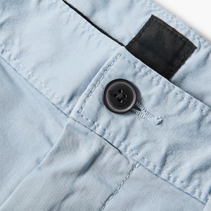 Pantalones Cortos Chino de Algodón Azul Claro Personalizados para Hombre, Color Sólido, Cierre de Botones, Cintura Media, Tejido Oxford Transpirable - Product Image 5